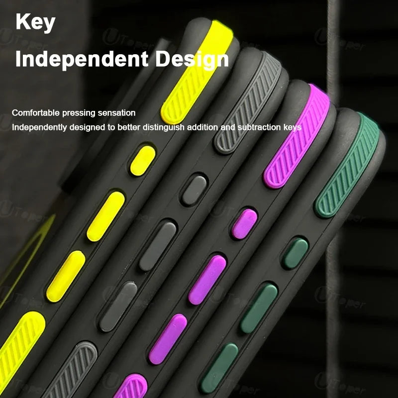 Bicolor Matte Frosted Magnetic Case for iPhone 11–17 Series – Translucent Shockproof Hard Protective Cover