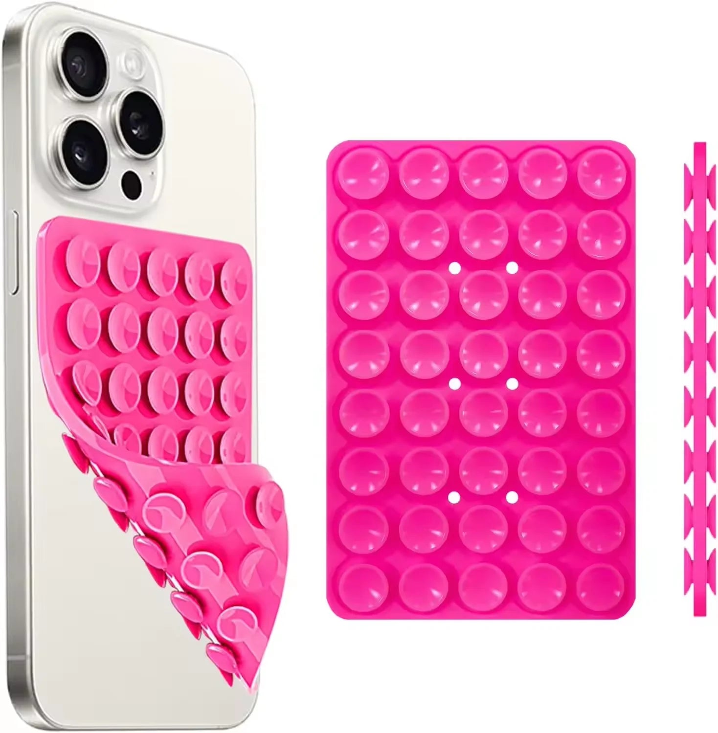 Double-Sided Silicone Suction Cup Phone Mount for iPhone & Android – Hands-Free Case Holder for Selfies, Video Recording, Mirror & Desk Use