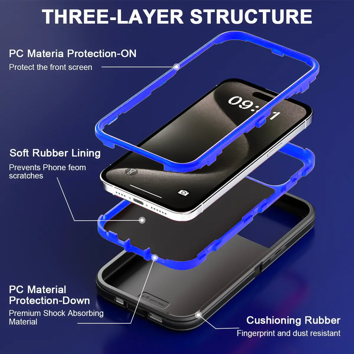 Heavy Duty Shockproof Armor Defender Case with Bracket Stand for iPhone 11–17 Series | Hard PC + TPU Rugged Protective Cover