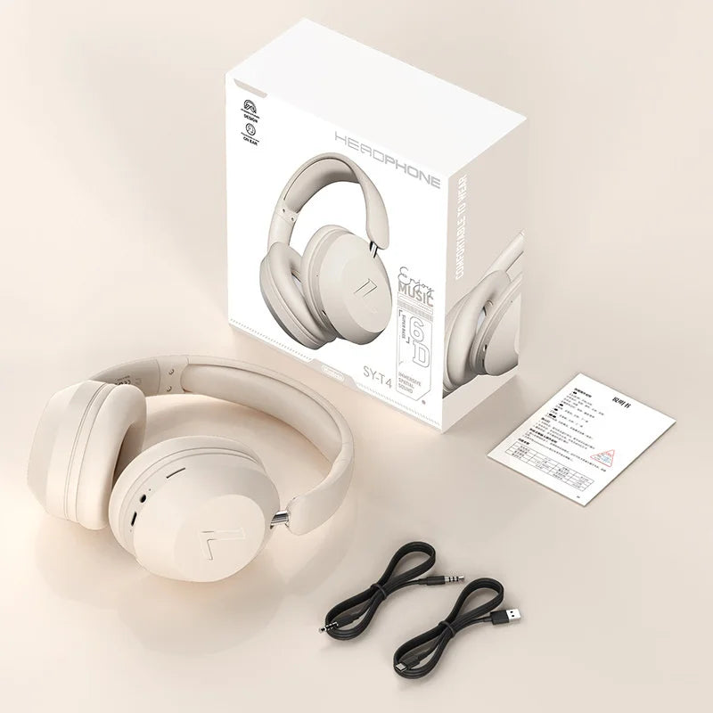 SY-T4 Wireless Bluetooth Headphones – Foldable Rotatable Music & Gaming Headset with Noise Reduction Mic and TF Card Support