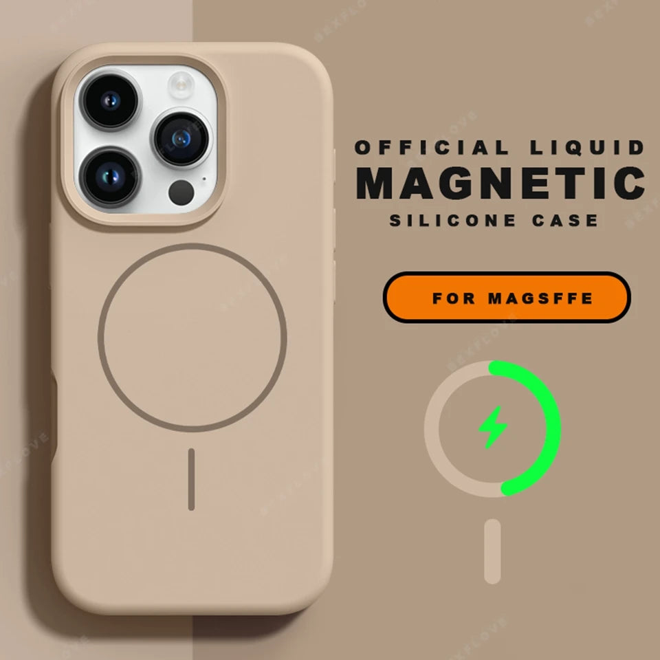 MagSafe Magnetic Lanyard Silicone Phone Case with Strap – Soft Protective Cover for iPhone 11-16 Series