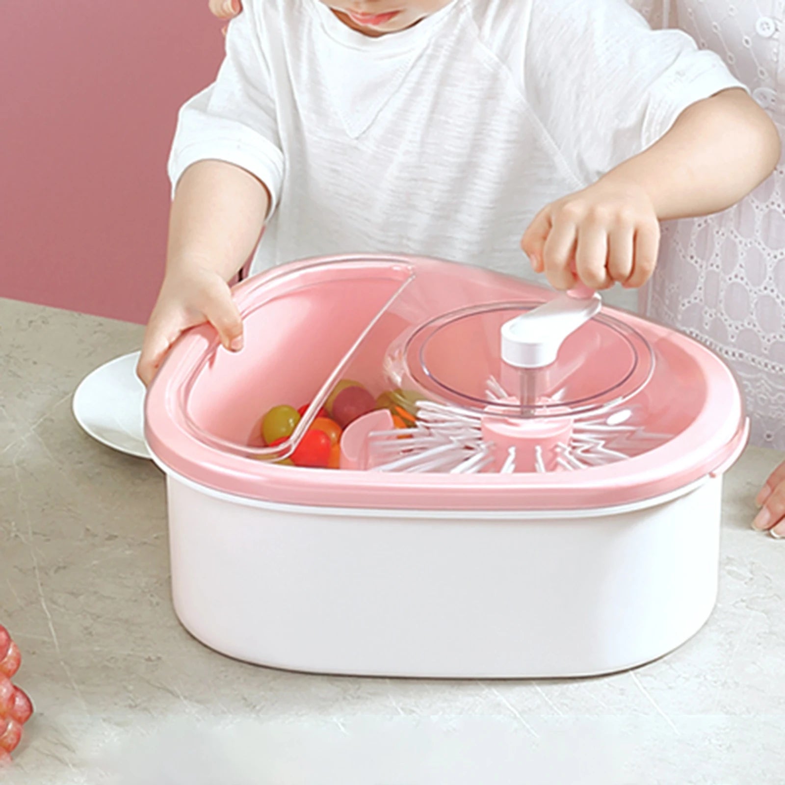 2-in-1 Fruit Washer & Drain Basket – Easy Kitchen Cleaning