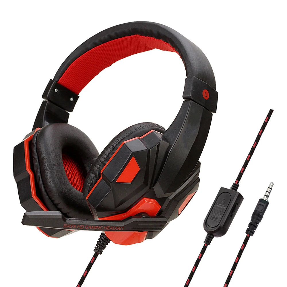Wired Gaming Headset for PS4 / PS5 / Xbox / PC / Smartphone – 120° Adjustable Headphones with Noise Cancelling Microphone