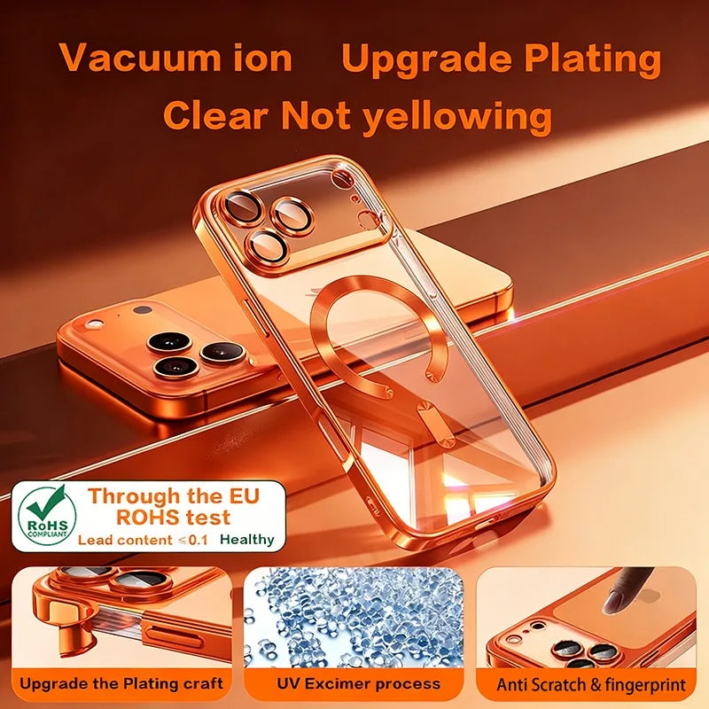 Fashion Magnetic Clear Phone Case for iPhone 11–17 Series – Wireless Charging Soft Protective Cover