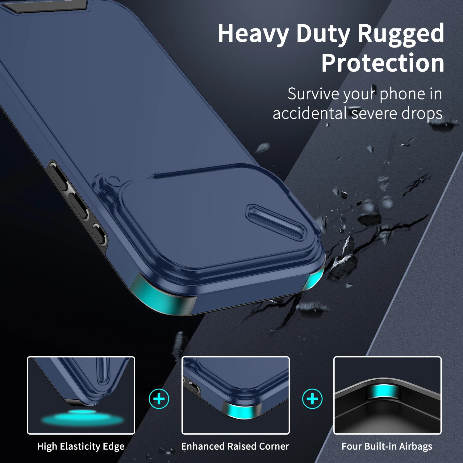 Shockproof Slide Camera Case Compatible with iPhone 11-17 Series – Full Protection Cover