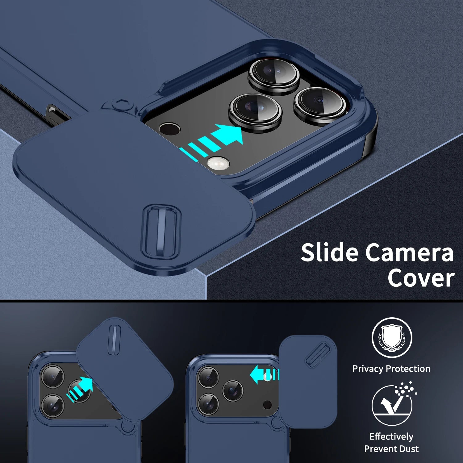 Shockproof Slide Camera Case Compatible with iPhone 11-17 Series – Full Protection Cover
