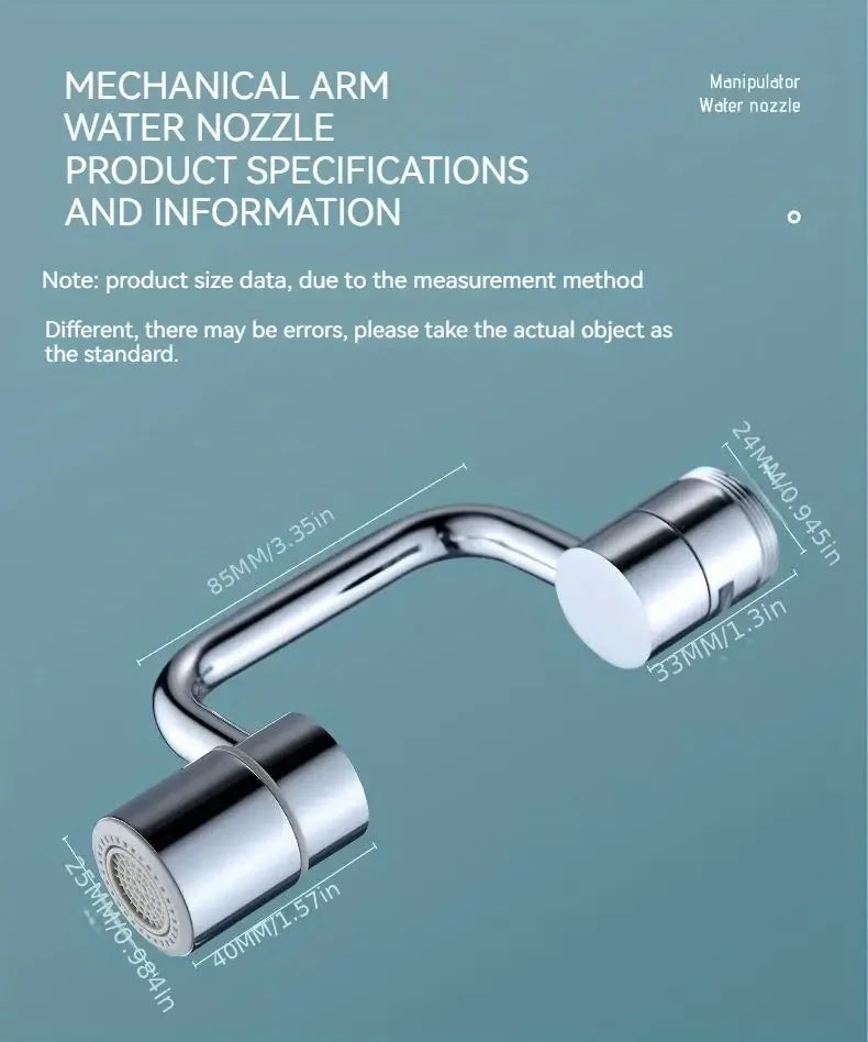 1080° Rotating Faucet Extender – Splash-Proof Stainless Steel Tap Attachment