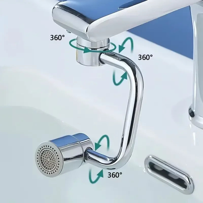 1080° Rotating Faucet Extender – Splash-Proof Stainless Steel Tap Attachment