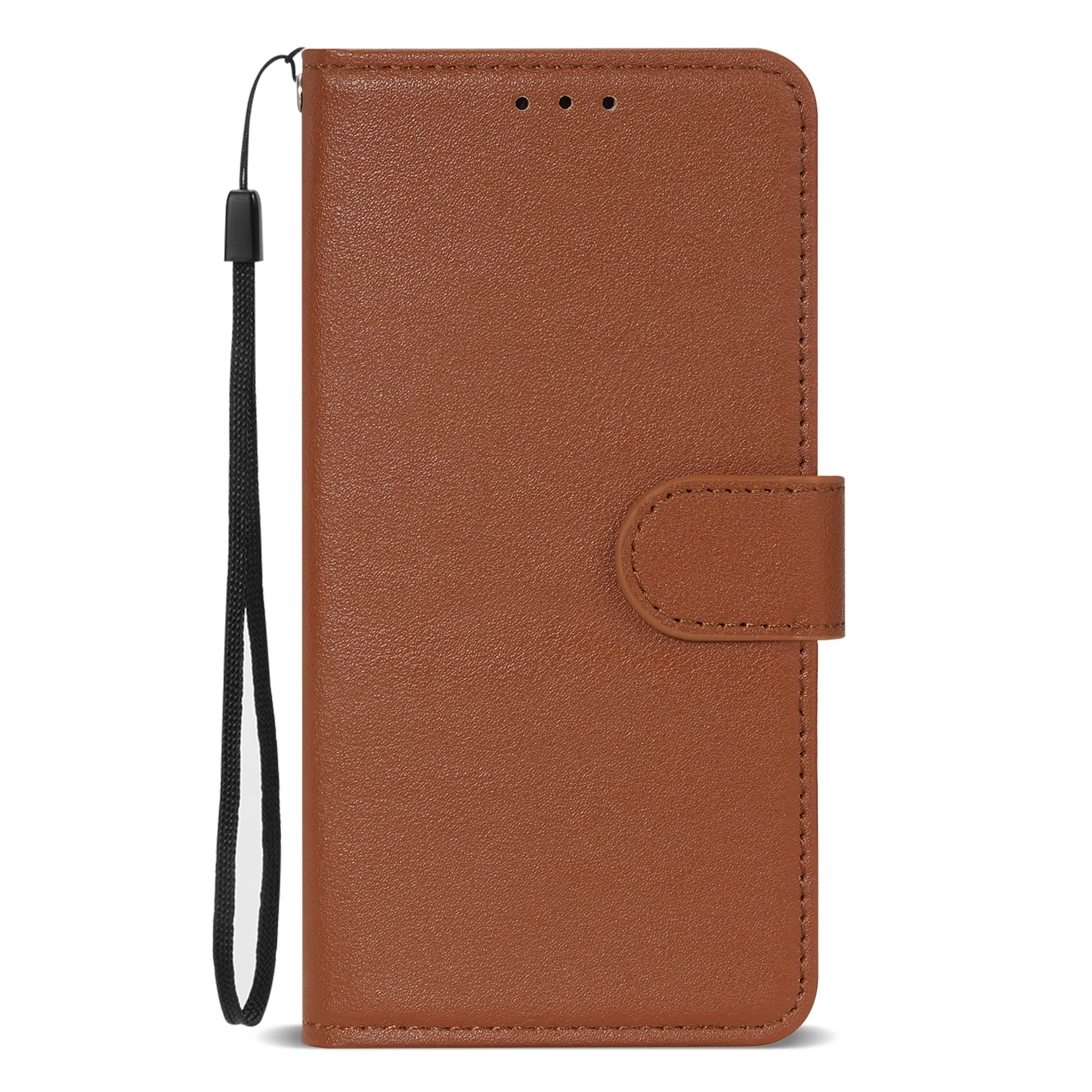 Leather Flip Wallet Stand Case for iPhone 6–15 Series, Protective Cover