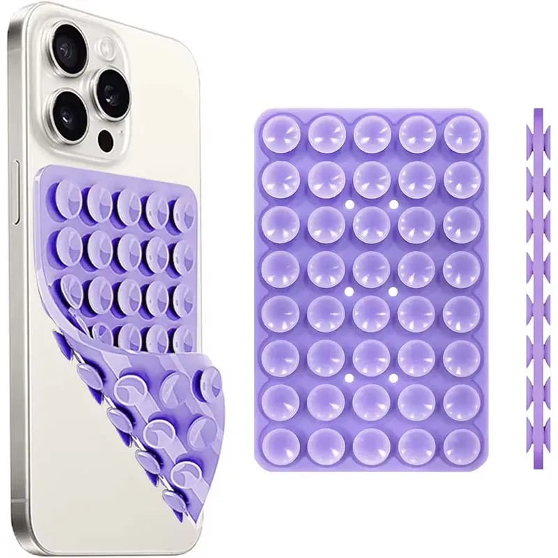 Double-Sided Silicone Suction Cup Phone Mount for iPhone & Android – Hands-Free Case Holder for Selfies, Video Recording, Mirror & Desk Use