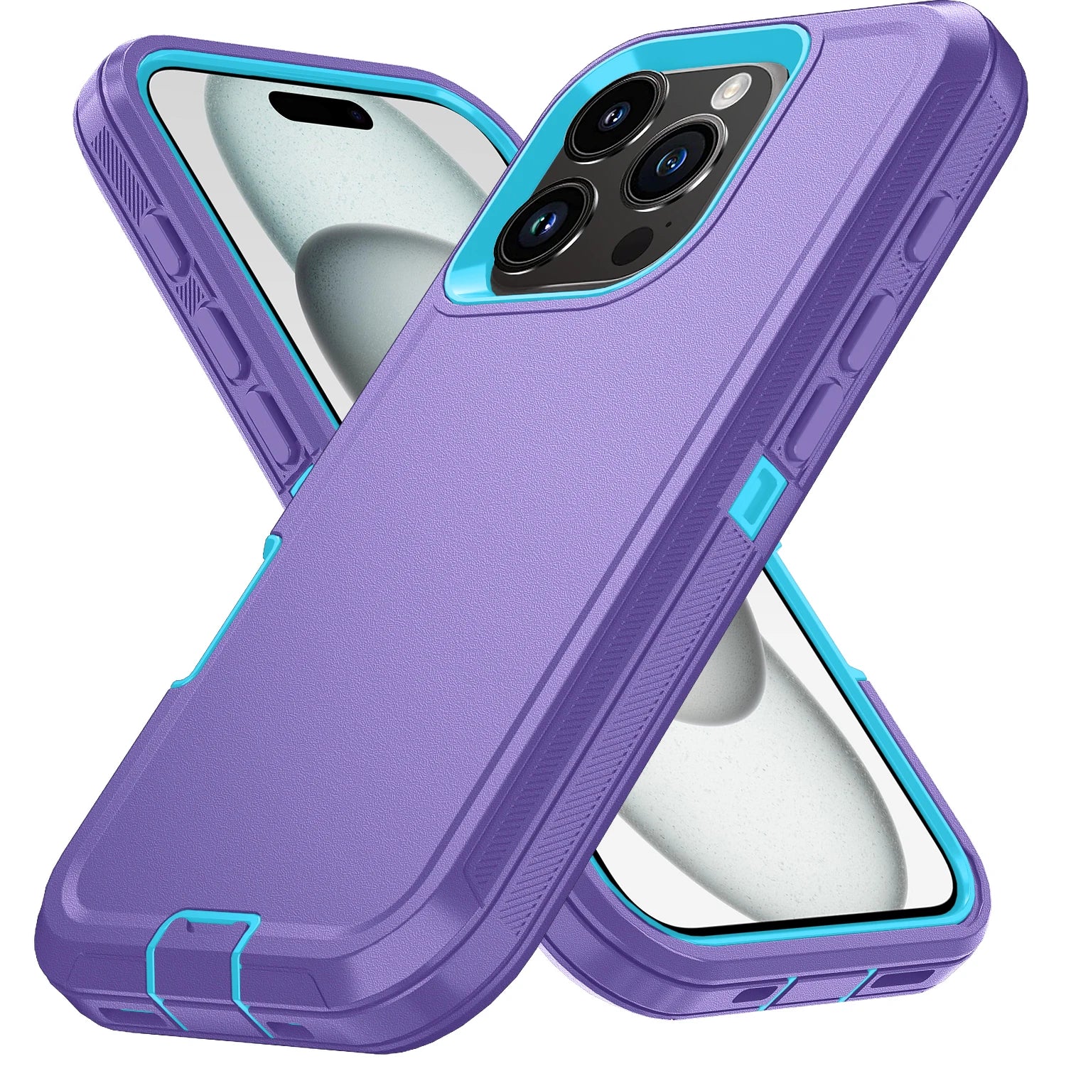 Heavy Duty Shockproof Armor Defender Case with Bracket Stand for iPhone 11–17 Series | Hard PC + TPU Rugged Protective Cover