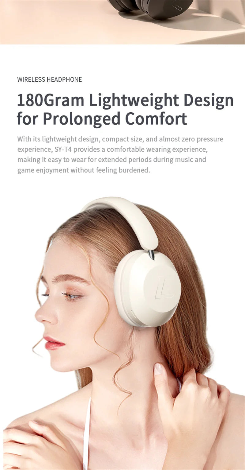 SY-T4 Wireless Bluetooth Headphones – Foldable Rotatable Music & Gaming Headset with Noise Reduction Mic and TF Card Support