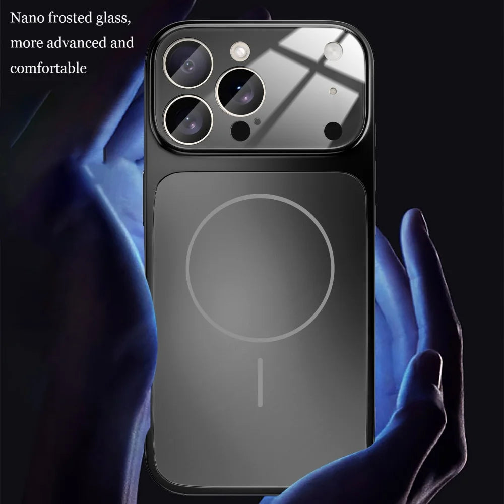 Original Nano Matte Glass Magnetic Case for iPhone 13-17 Series– MagSafe Wireless Charging Armor Cover