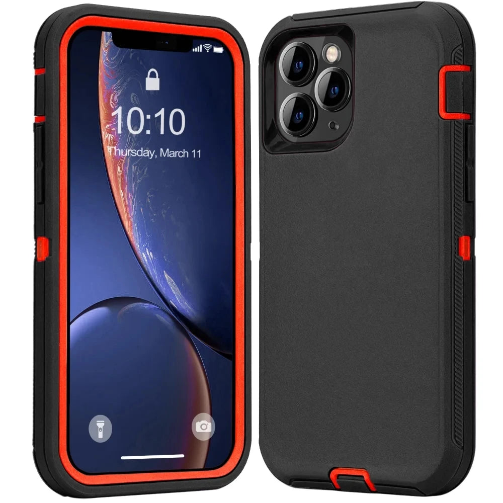 3-in-1 Heavy Duty Armor Case for iPhone 6–16 Series – Shockproof Dust-Proof Protective Cover