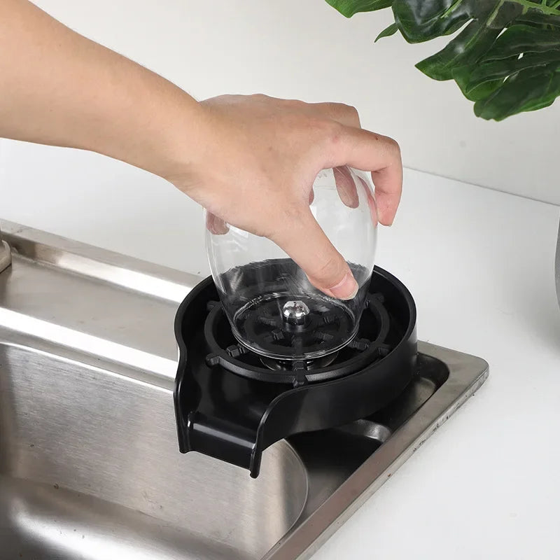 Household High Pressure Cup Washer – Automatic Push Glass Rinser for Kitchen & Coffee Bar Sinks