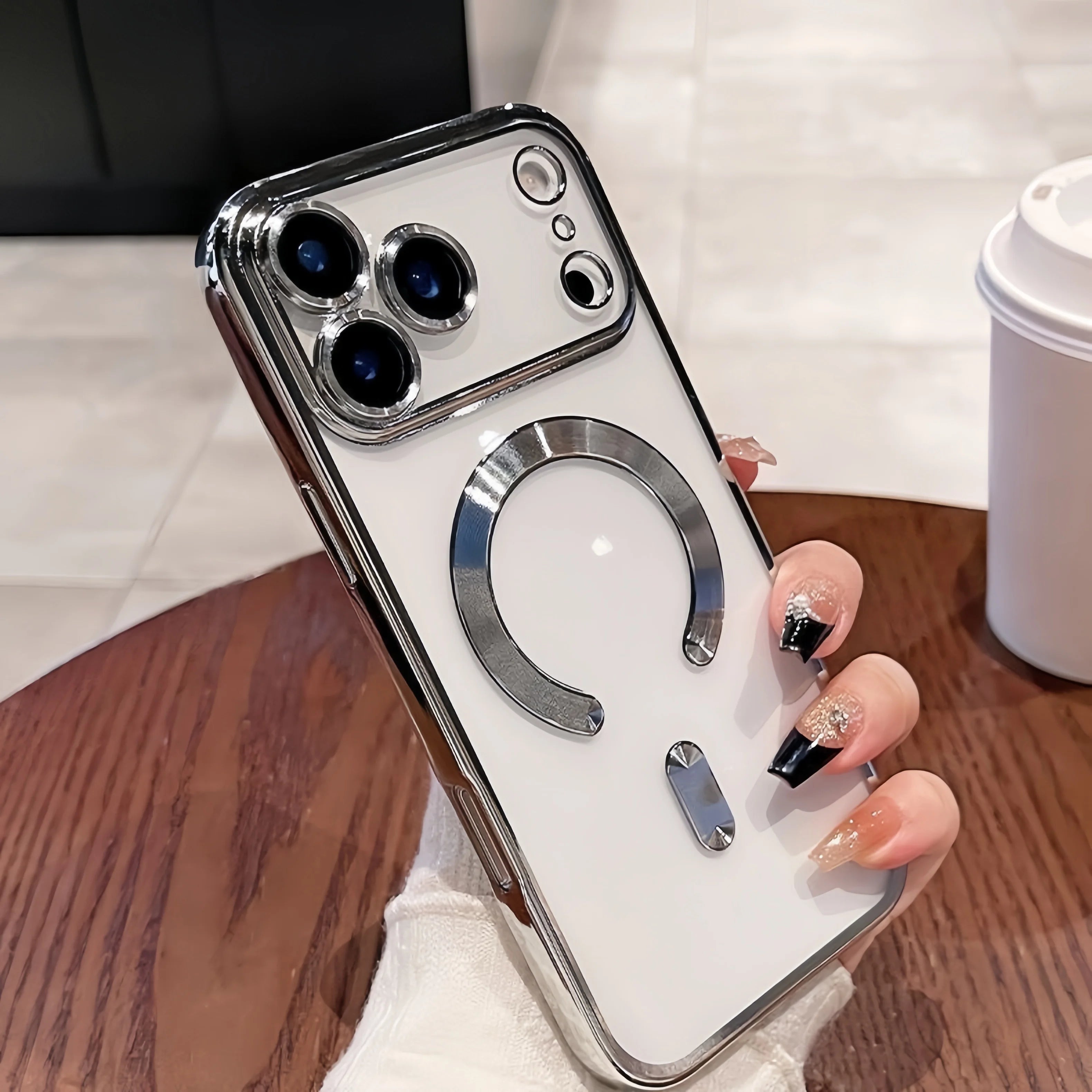Luxury Clear Plated Magnetic Phone Case for iPhone 17 / 17 Pro / 17 Air / 17 Pro Max – Soft TPU Camera Protection Cover