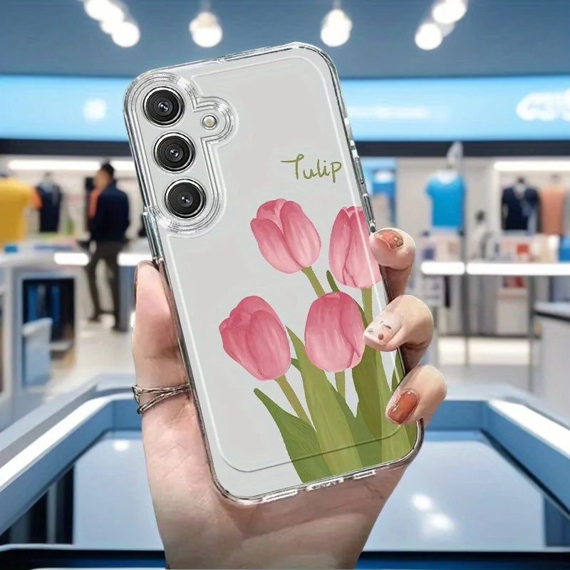 Flowers Vine Clear Case for Samsung Galaxy S21–S26 & A Series – Floral Transparent Protective Cover for Ultra / Plus / FE / 5G