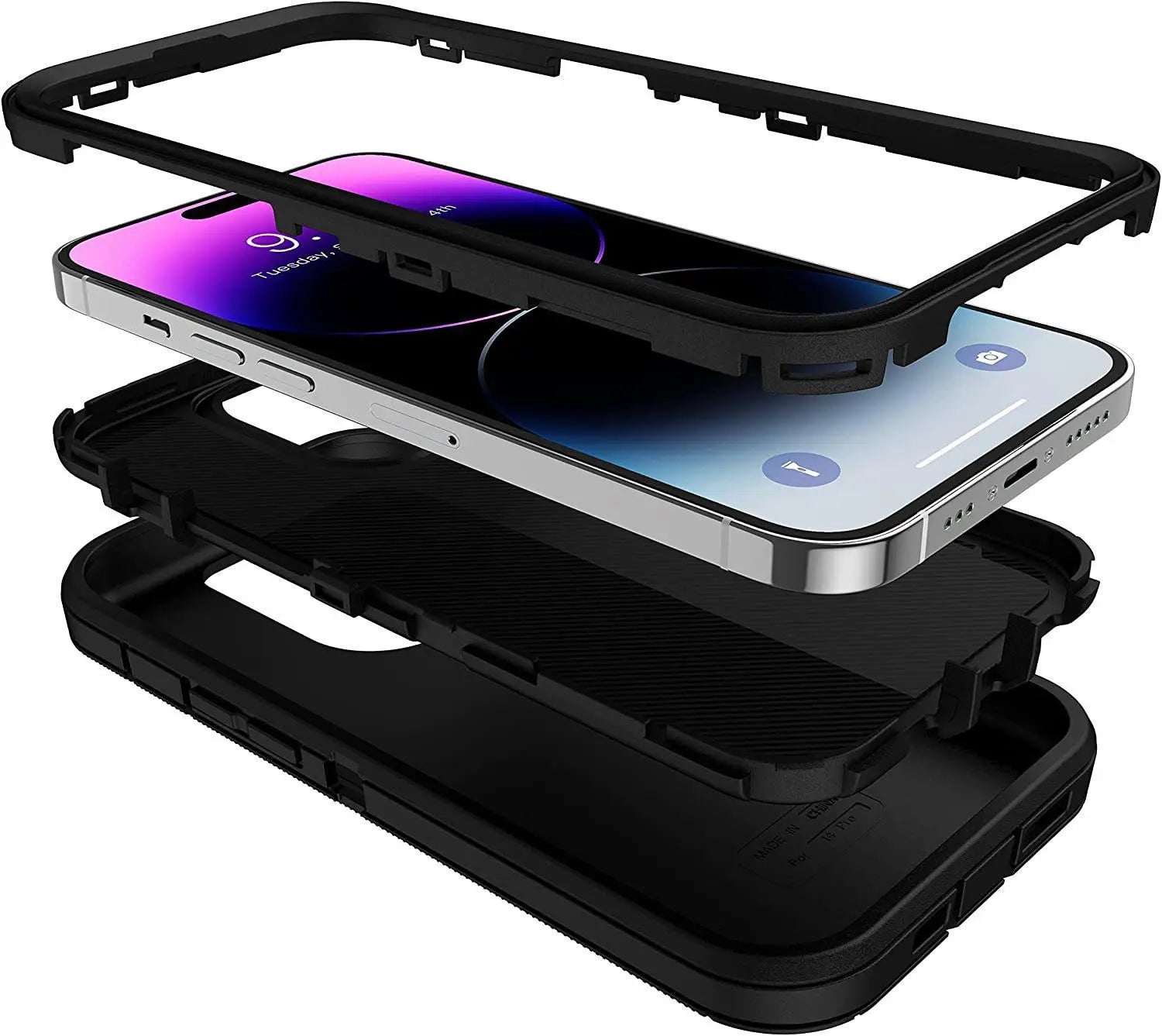 3-in-1 Heavy Duty Armor Case for iPhone 6–16 Series – Shockproof Dust-Proof Protective Cover