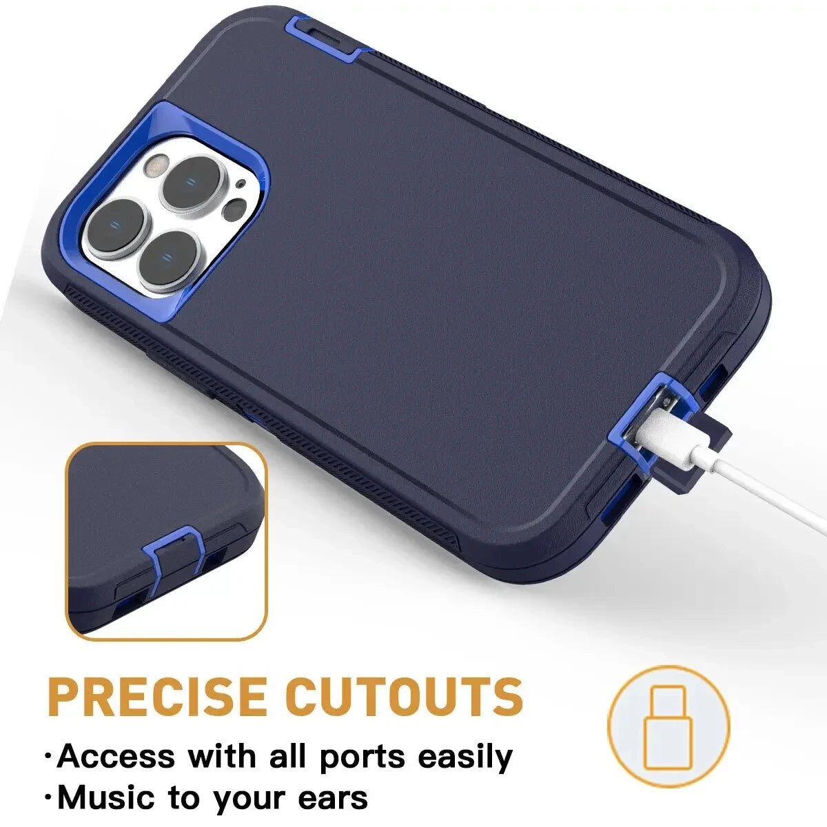 3-in-1 Heavy Duty Armor Case for iPhone 6–16 Series – Shockproof Dust-Proof Protective Cover