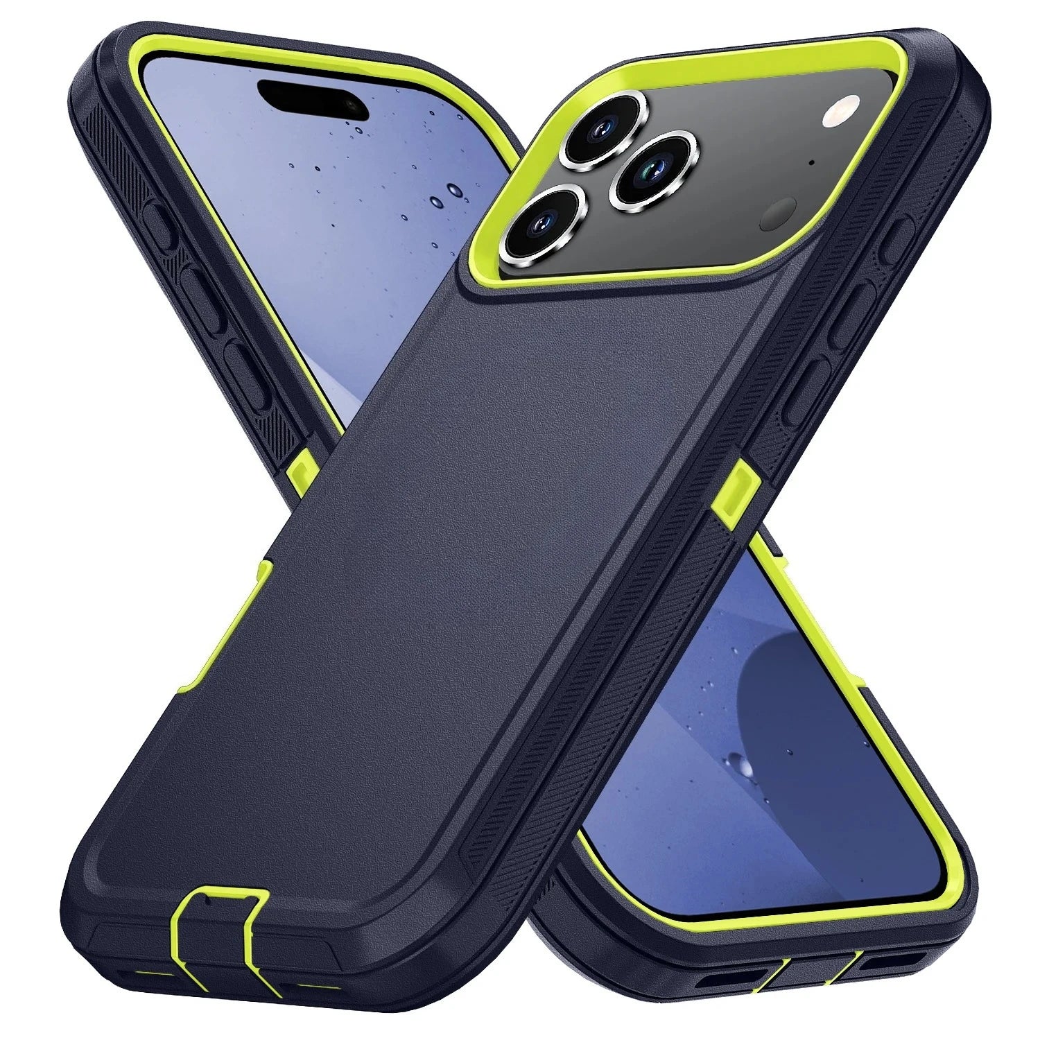 Heavy Duty Shockproof Armor Defender Case with Bracket Stand for iPhone 11–17 Series | Hard PC + TPU Rugged Protective Cover