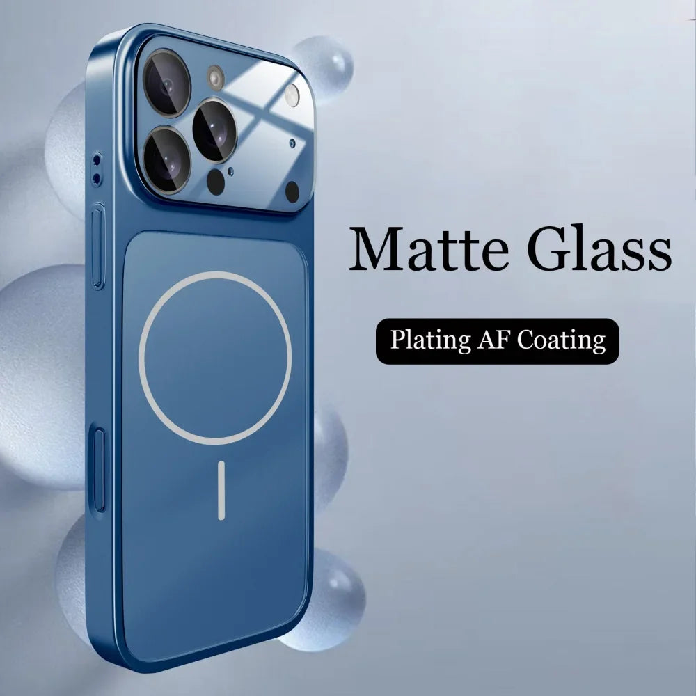 Original Nano Matte Glass Magnetic Case for iPhone 13-17 Series– MagSafe Wireless Charging Armor Cover