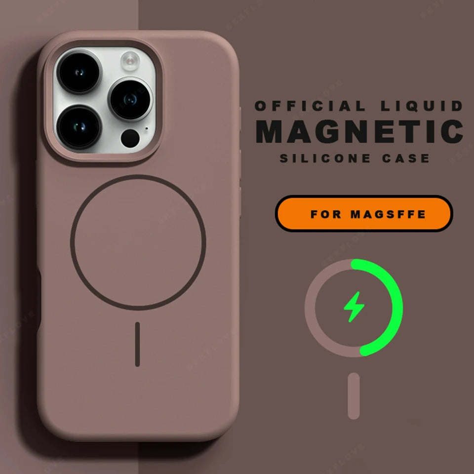 MagSafe Magnetic Lanyard Silicone Phone Case with Strap – Soft Protective Cover for iPhone 11-16 Series