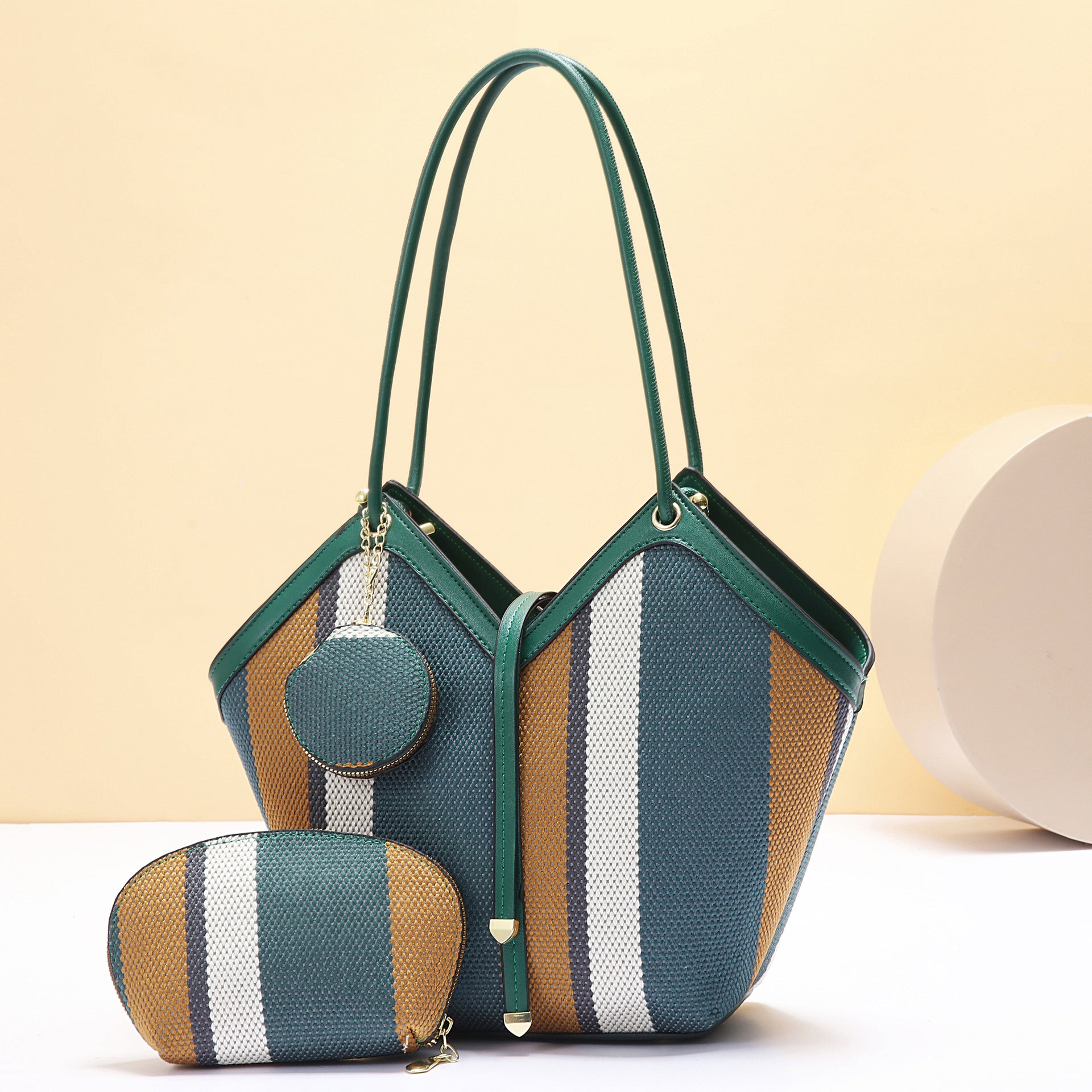 Stylische Tragetasche mit hoher Kapazität und trendigem Color-Block-Design