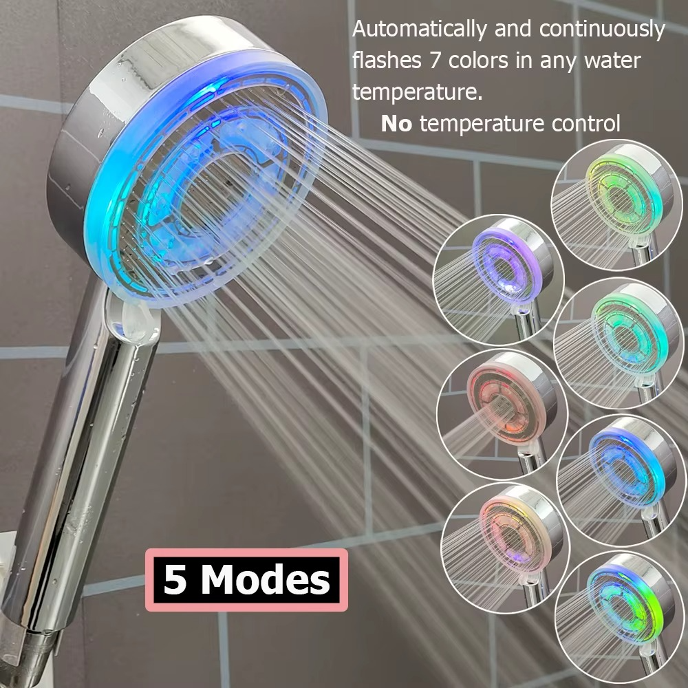 LED High Pressure Handheld Shower Head – Digital Display & Temperature Sensor