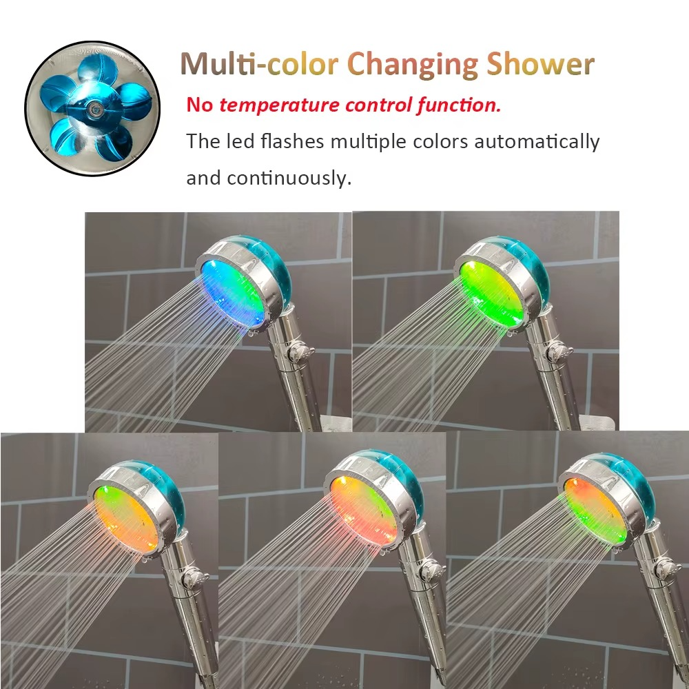 LED High Pressure Handheld Shower Head – Digital Display & Temperature Sensor