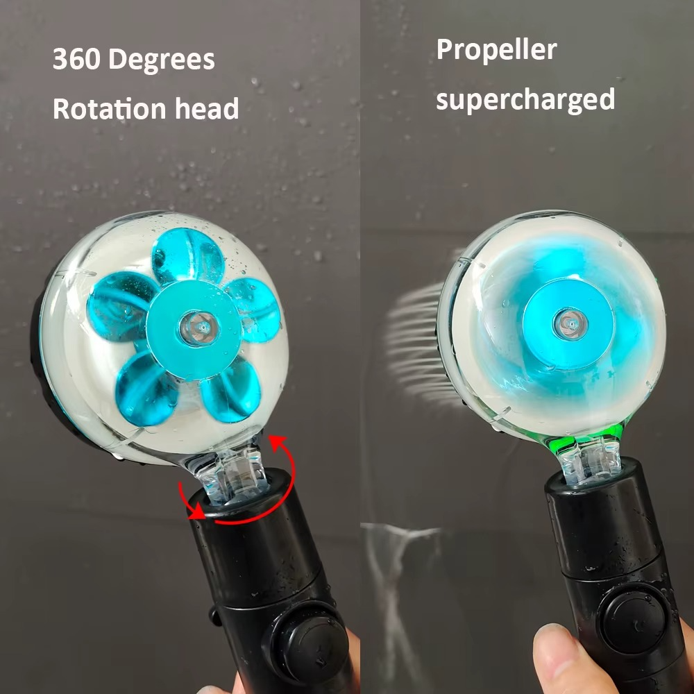 LED High Pressure Handheld Shower Head – Digital Display & Temperature Sensor