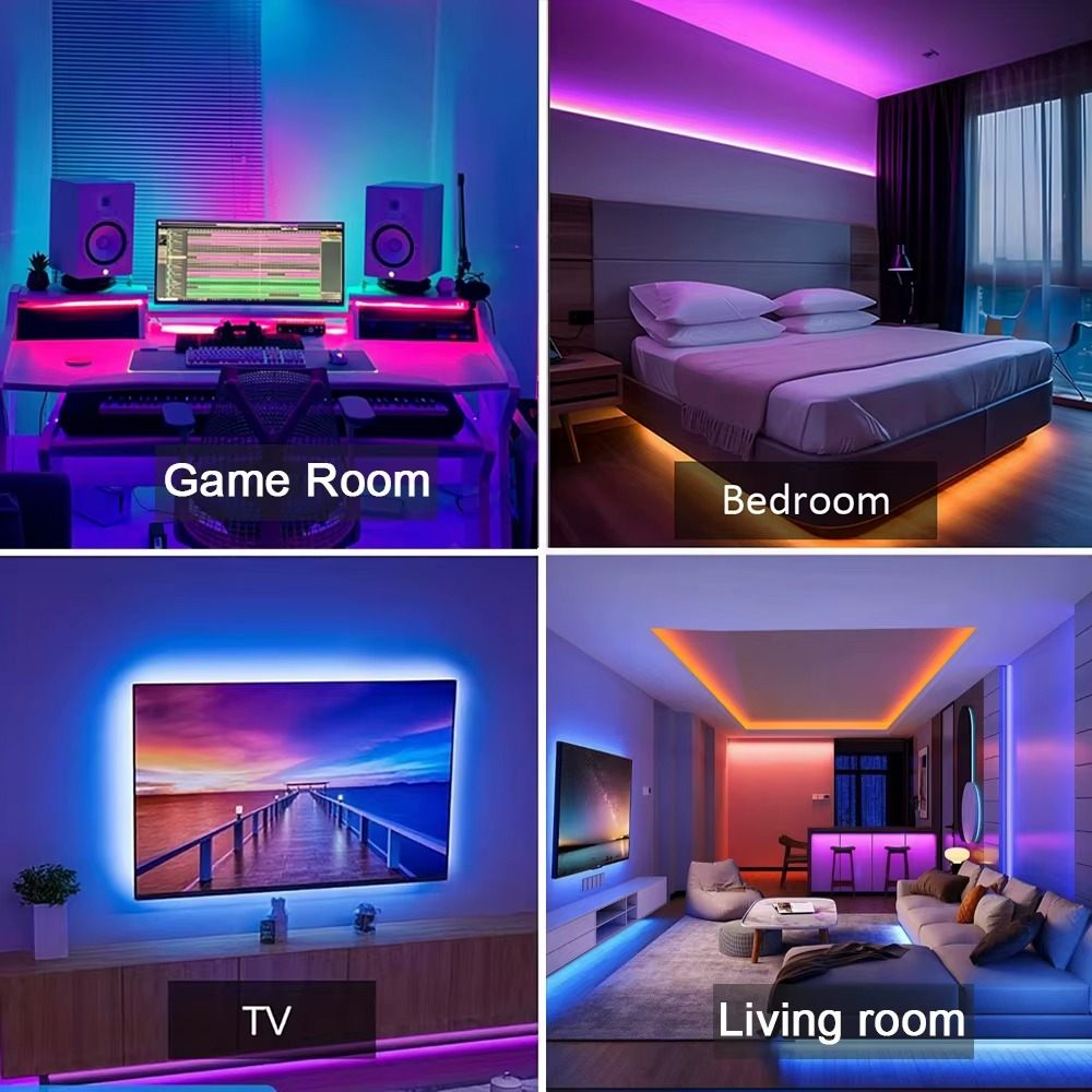 RGB LED-Streifen 5m 10m 20m 30m LED-Raumbeleuchtung mit APP-Steuerung Flexibles Band Luces LED-Band für Raumschlafzimmer-Dekoration